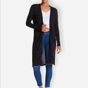 Abound Longline Cozy Black Sweater Cardigan W/ Pockets